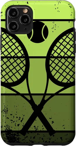 Vista 13 de Raqueta de jugador de tenis con cancha de pelota de tenis Vintage Retro Case para iPhone 17