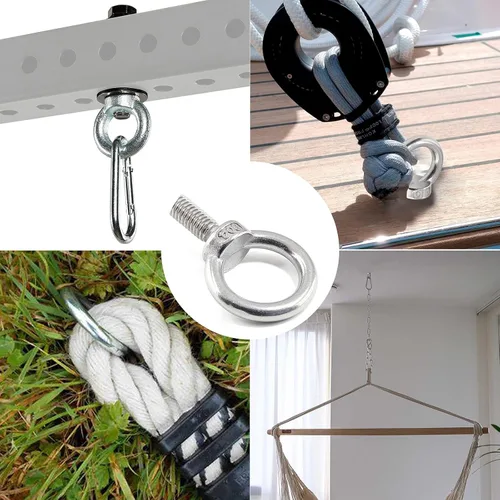 Vista 6 de Bonsicoky 6 pernos de ojo de elevación M6, acero inoxidable 304 rosca masculina maquinaria anillo de ojo perno de ojo resistente 304 Stainless