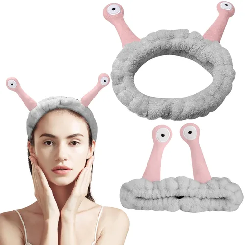 Vista 44 de Bonita diadema de caracol rosa, cara lavada para mujer, maquillaje, ducha, spa