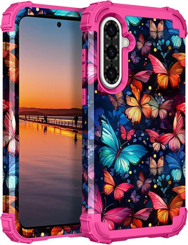 Vista 55 de Hocase Funda para Galaxy A37 5G, protección resistente a prueba de golpes, parachoques de goma de silicona suave+funda protectora híbrida