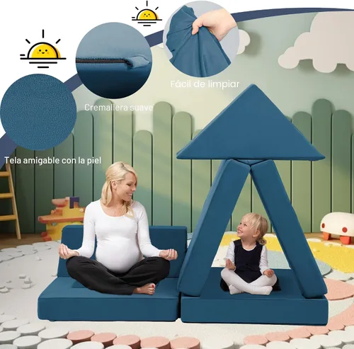 Vista 6 de Edbuosy Sofá modular de 22 piezas para niños, sofá infantil para sala de juegos, dormitorio, sala de estar, sofá infantil para inspirar creatividad