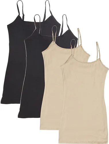 Vista 10 de Active - Paquete de 4 camisetas sin mangas, básicas, para mujer