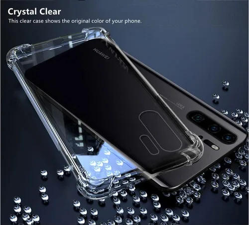 Vista 4 de iCoverCase Compatible con Huawei P30 Pro Funda transparente, TPU suave y transparente con absorción de golpes, funda delgada y delgada - Transparente