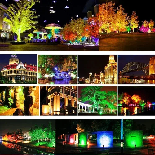 Vista 4 de Luces de inundación LED, luz de inundación RGB de píxeles WS2811, reflector de píxeles direccionables 10W-RGB, entrada DC12-24V IP65