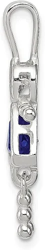 Vista 2 de Collar de plata de ley 925 con circonita cúbica de septiembre para niña collar con dije de piedra natal para niños joyería fina para mujer regalos