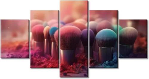Vista 34 de Póster abstracto de labios de niña, cuadros dorados sobre lienzo, arte de pared, hermosos pósteres e impresiones en lienzo de 5 piezas, arte