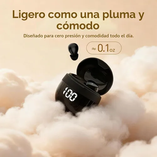 Vista 4 de Auriculares invisibles pequeños para dormir, auriculares inalámbricos
