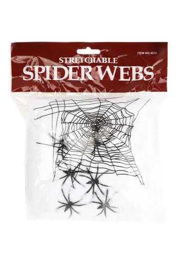 Vista 2 de Tela de Araña Blanca para Halloween de 400 Pies Cuadrados Multicolor