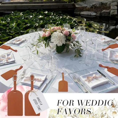 Vista 4 de Amylove 48 juegos de etiquetas de equipaje a granel para regalos de boda, etiquetas de equipaje para invitados, regalos de novia, regalo de boda
