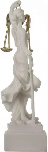 Vista 2 de Figura de estatua de la diosa griega Themis, figura ciega de abogada de justicia, regalo con base cuadrada
