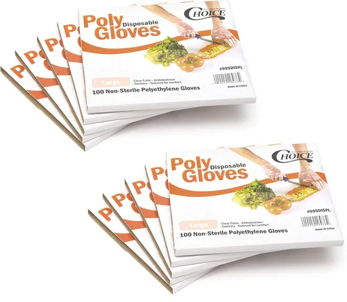 Vista 2 de Choice - Guantes desechables de polietileno de polietileno, talla grande, paquete de 1000