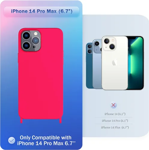Vista 258 de Funda compatible con iPhone 8 Plus, iPhone 7 Plus/6 Plus/6S Plus con cordón, funda cruzada para iPhone con correa ajustable de silicona para iPhone