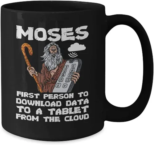 Vista 2 de Funny Christian Cup - Moisés primera persona para descargar - 11oz café negro taza de té