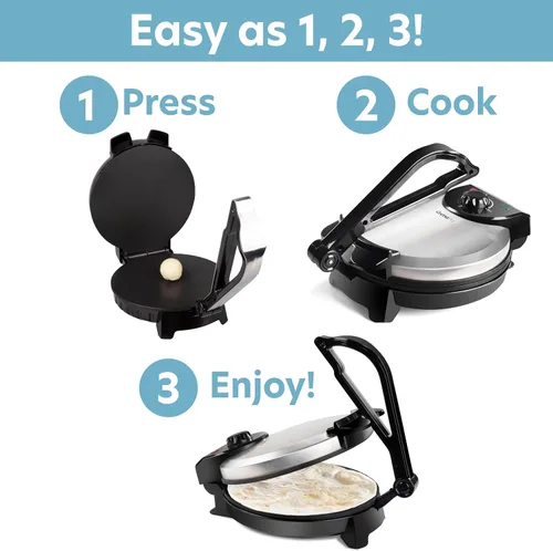 Vista 4 de Máquina eléctrica para hacer omelet/tortillas, antiadherente, muy resistente