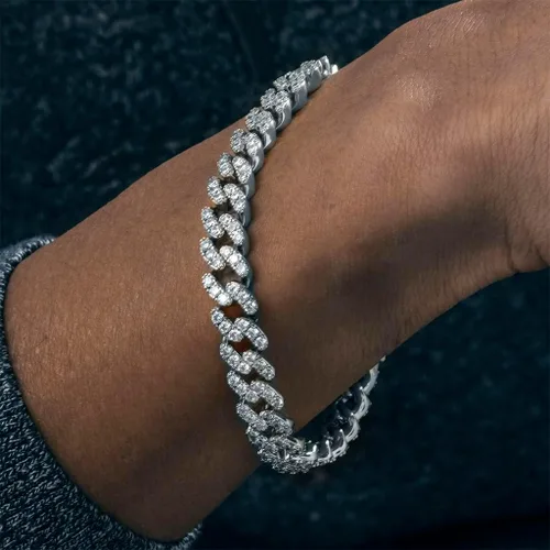 Vista 5 de HIPBLING Iced Out Bracelet for Men Cuban Link Watch Bracelets Diamond Miami Cuban Bracelets 13mm 8mm Bracelet Hip Hop Rapper Jewelry Gift for Men