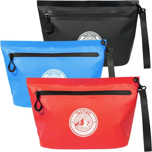 Vista 17 de Tactiko - Paquete de 3 bolsas resistentes al agua con cremallera, para guardar todos los organizadores para bolsas secas, bolsas de viaje