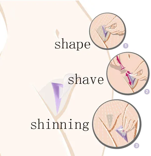 Vista 4 de Afeitadora recortadora de bikini para mujeres, afeitadora privada dedicada, maquinilla de afeitar de pelo púbico y plantilla de afeitado de bikini