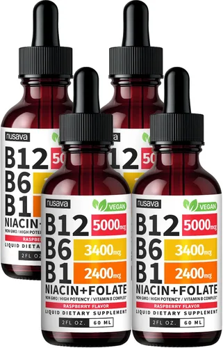Vista 13 de Paquete de 2 gotas líquidas de vitamina B12 y B6, complejo de vitamina B sublingual B12 - Vitamina B 12 de 5000 mcg - B12 metilcobalamina