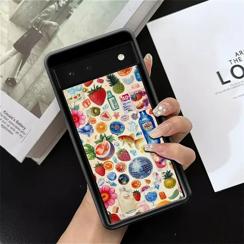 Vista 877 de Compatible con Google Pixel 4A 5G Mobile Case Creative Acrylic Panel trasero Silicona Protección Grip especialmente diseñado para Google Pixel 4A 5G