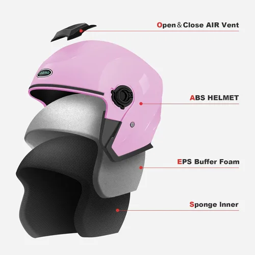 Vista 5 de Casco de motocicleta abierto para adultos 3/4, con doble visera, para moto, scooter, ebike, ciclomotor, para hombres y mujeres, aprobado por el DOT