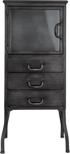 Vista 10 de Creative Co-Op Elegante gabinete de almacenamiento de metal con 3 cajones, negro