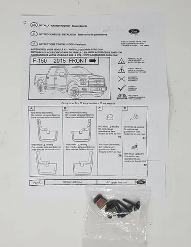 Vista 8 de Ford 2015-2020 F-150 Guardabarros moldeados OEM sin molduras de labio de rueda