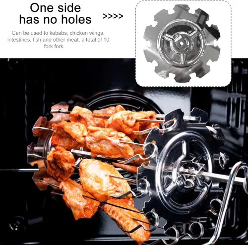 Vista 2 de Barbacoa de acero de metal asador brochetas jaula de aguja horno Kebab Maker Grill