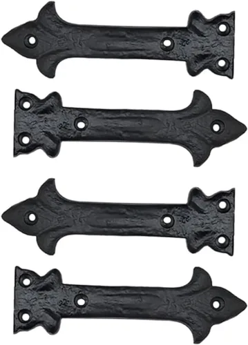Vista 22 de Adonai Hardware Adonijah Bisagra falsa de aluminio para montaje frontal (6.5" x 12 Pack, Negro mate) para puertas de granero, puertas, armarios