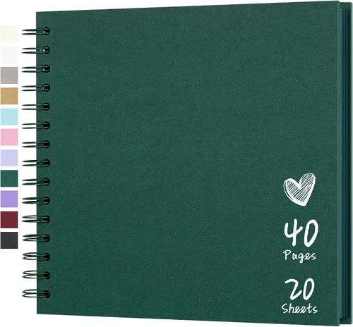 Vista 41 de Álbum de recortes de 7 x 7 pulgadas, álbum de recortes DIY de tapa dura de papel kraft, álbumes de fotos, 40 páginas, perfecto para fotos de 4 x 6