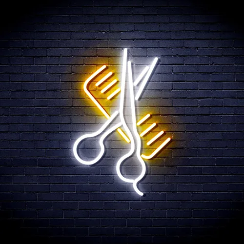 Vista 11 de AdvPro Comb & Scissors Flex Silicone LED Neon Sign - Azul - st16s32-fnu0363-b
