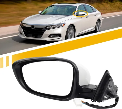 Vista 10 de Dasbecan Espejo para puerta lateral izquierda del conductor compatible con Honda Accord LX Sport 1.5T 2018-2025 Power No calentado Pintura