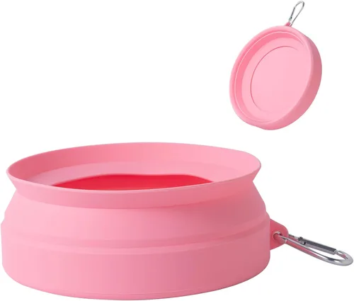 Vista 12 de SLSON Tazón de Agua para Perros a Prueba de Derrames para Autos, Cuencos de Viaje para Perros Plegables Sin Salpicaduras con Moldeo Integrado, Tazón