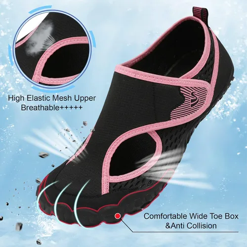 Vista 3 de Spesoul Zapatos de agua para mujeres y hombres, calcetines acuáticos de secado rápido para natación, playa, piscina, senderismo, entrenamiento