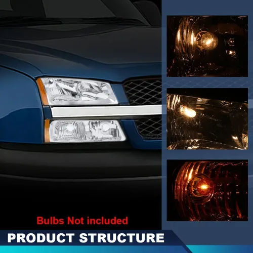 Vista 3 de PIT66 Conjunto de faros delanteros compatible con modelos Chevy Silverado 1500 2500 3500 HD 2003-2006/Avalanche 1500 2500