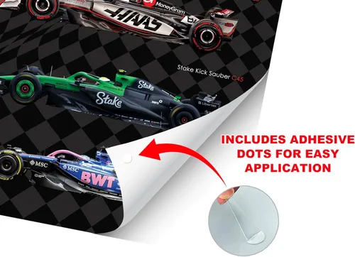 Vista 2 de CINEMAFLIX F1 2025 Cars - Póster mide 12 x 36 pulgadas, incluye puntos adhesivos (sin marco)