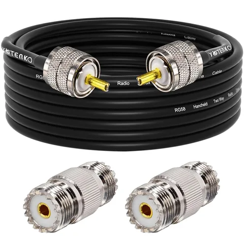 Vista 26 de Cable de puente PL259 de 1 pie - Cable coaxial RG58 de 15 pulgadas corto 50 ohmios coaxial para medidor SWR radio de radioaficionado radio CB