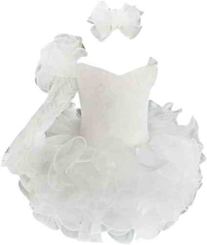 Vista 7 de Jenniferwu G192 Infant Toddler Baby Newborn Little Girl's Pageant Party Birthday Dress Verde