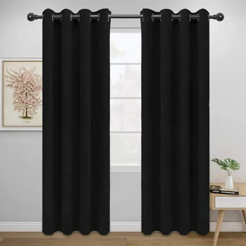Vista 131 de Easy-Going - Cortinas opacas para dormitorio, aislamiento térmico sólido con ojales, cortinas de ventana para reducción de ruido, cortinas