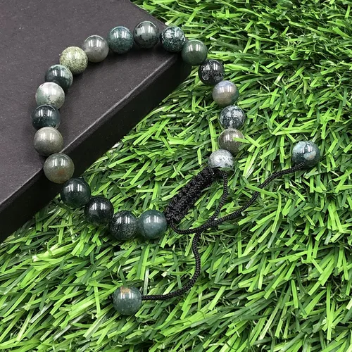 Vista 6 de AAA MUSS AGATE - Cuentas de cristal de piedras preciosas naturales para curación natural, unisex, pulseras de macramé ajustables de 0.315 in