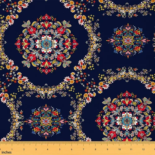 Vista 7 de Koi Fish - Tela de tapicería de The Yard, tela decorativa japonesa exótica Hokusai con olas del océano para tapicería y proyectos de bricolaje
