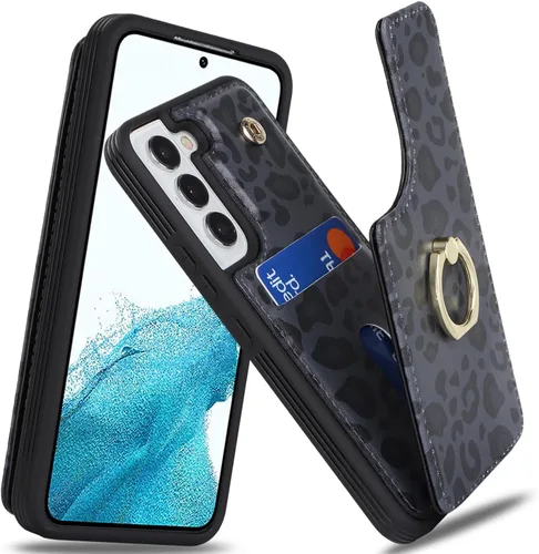 Vista 53 de Lipvina Funda para Samsung Galaxy A03s con tarjetero, Galaxy A03s Funda tipo cartera para mujer, tarjetero de crédito, soporte de anillo, fundas