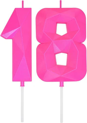 Vista 256 de DERVENTA Vela Grande de Cumpleaños Número 3D Verde Luminoso de 3.7 Pulgadas Celebración de Fiesta Aniversario Decoración Adorno para Pastel 1 Pieza
