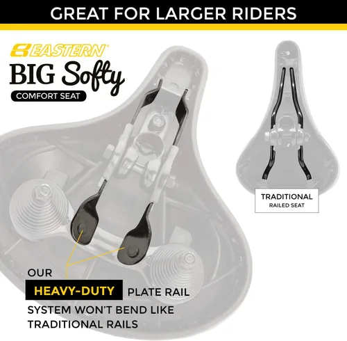 Vista 2 de Asiento de bicicleta grande y suave para personas mayores - Spin interior - Bicicletas estacionarias y estáticas - Sillín de bicicleta grande ancho
