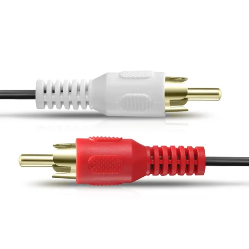 Vista 4 de Fosmon Cable de audio estéreo macho a macho de 2 RCA, conector RCA dual para sonido claro, 6 pies
