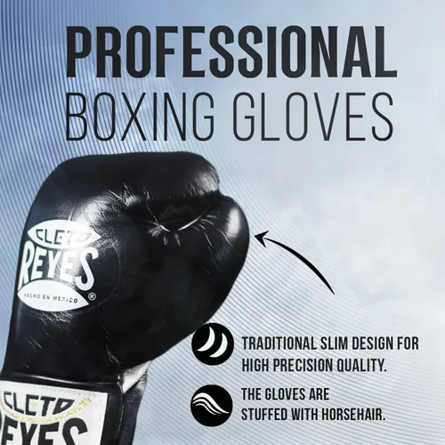 Vista 3 de CLETO REYES Guantes de boxeo de competición profesional para hombres y mujeres, cuero y crin de caballo, MMA, Kickboxing, Muay Thai, con cordones