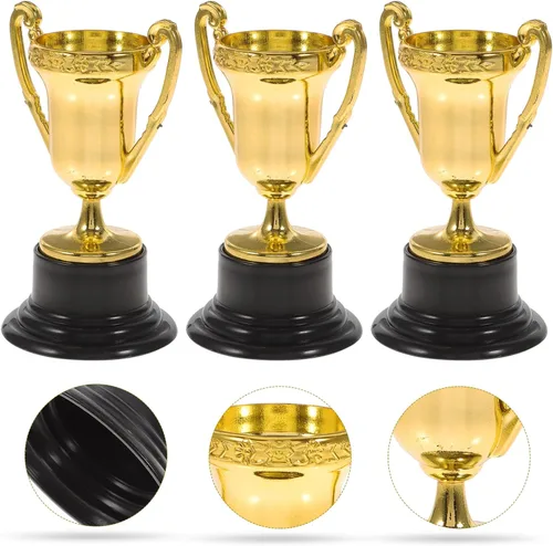 Vista 9 de IMIKEYA Premios Mini Trofeos: 10/25Pcs Mini Trofeos para Niños Premios Plástico Oro Recompensa Trofeos Mini Premio Trofeos Copa