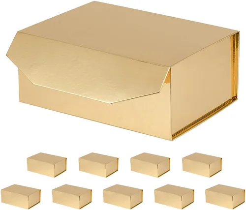 Vista 9 de Caja de regalo negra con tapa de 12 x 8 x 2.5 pulgadas, caja de regalo magnética para envolver, caja de regalo a granel para regalo, grano de malla