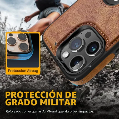 Vista 6 de Diseño compatible con iPhone 13 Pro Max, funda de cuero de lujo, vintage, delgada, antideslizante, agarre suave, a prueba de golpes, funda Marrón