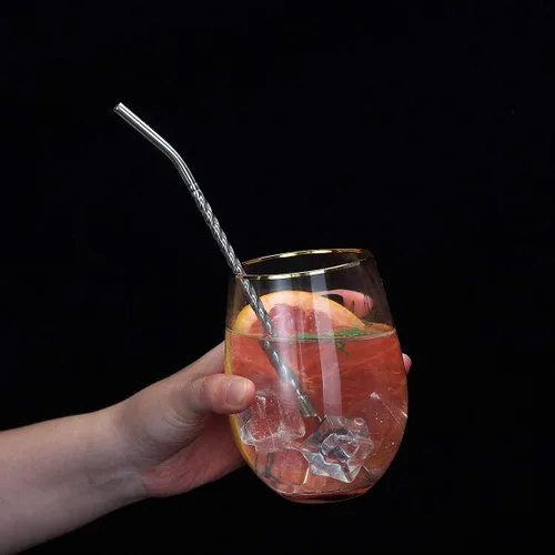 Vista 5 de HOMQUEN Cuchara de té helado con mango de popote para beber, 4 piezas de 8.7 pulgadas de acero inoxidable de mango largo, cuchara de tenedor