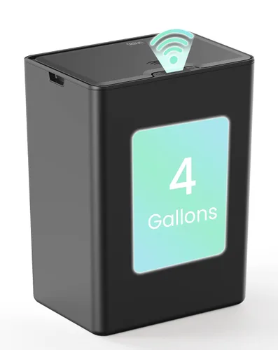 Vista 8 de Cesun Paquete de 2 cubos de basura de baño de 4 galones con tapa, pequeño bote de basura automático, con sensor de movimiento sin contacto, cesta